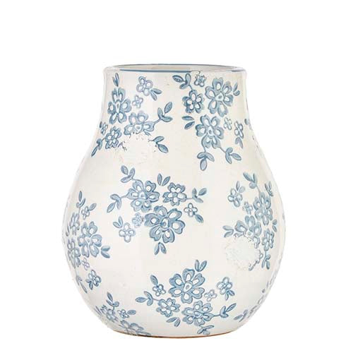 Blue Floral Ceramic Vase