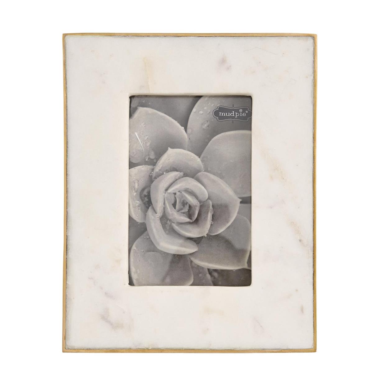 Marble and Gold Photo Frame White 5x7