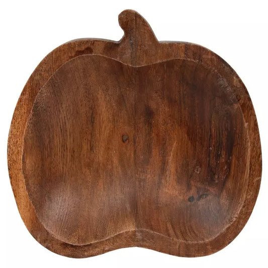 Pumpkin Carved Wood Dish