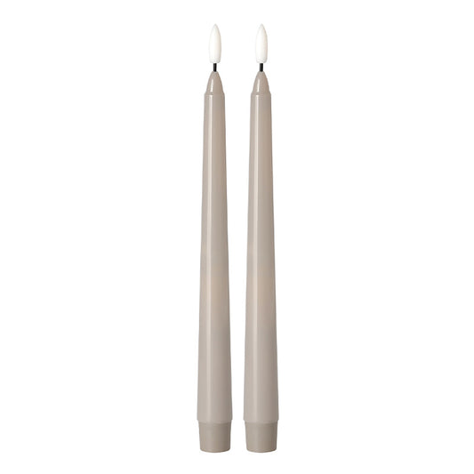 Taupe Taper Candles, LED