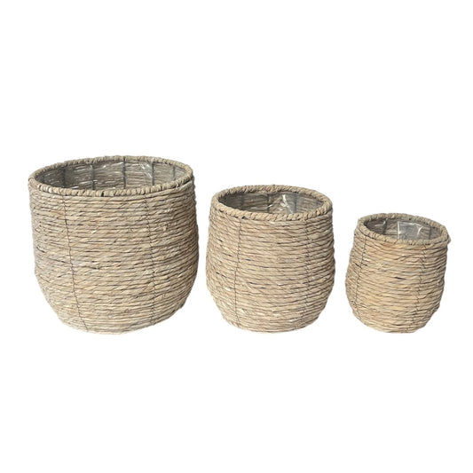 White Wash Hand Woven Basket