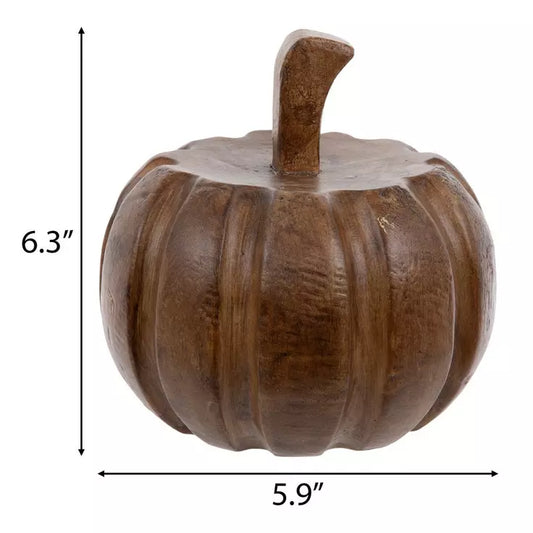 Brown Wood Pumpkin