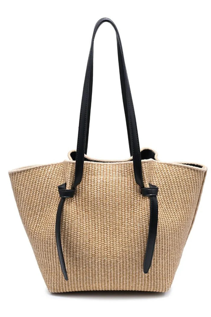 Lorenza 2 in 1 Straw Tote Bag With Pouch
