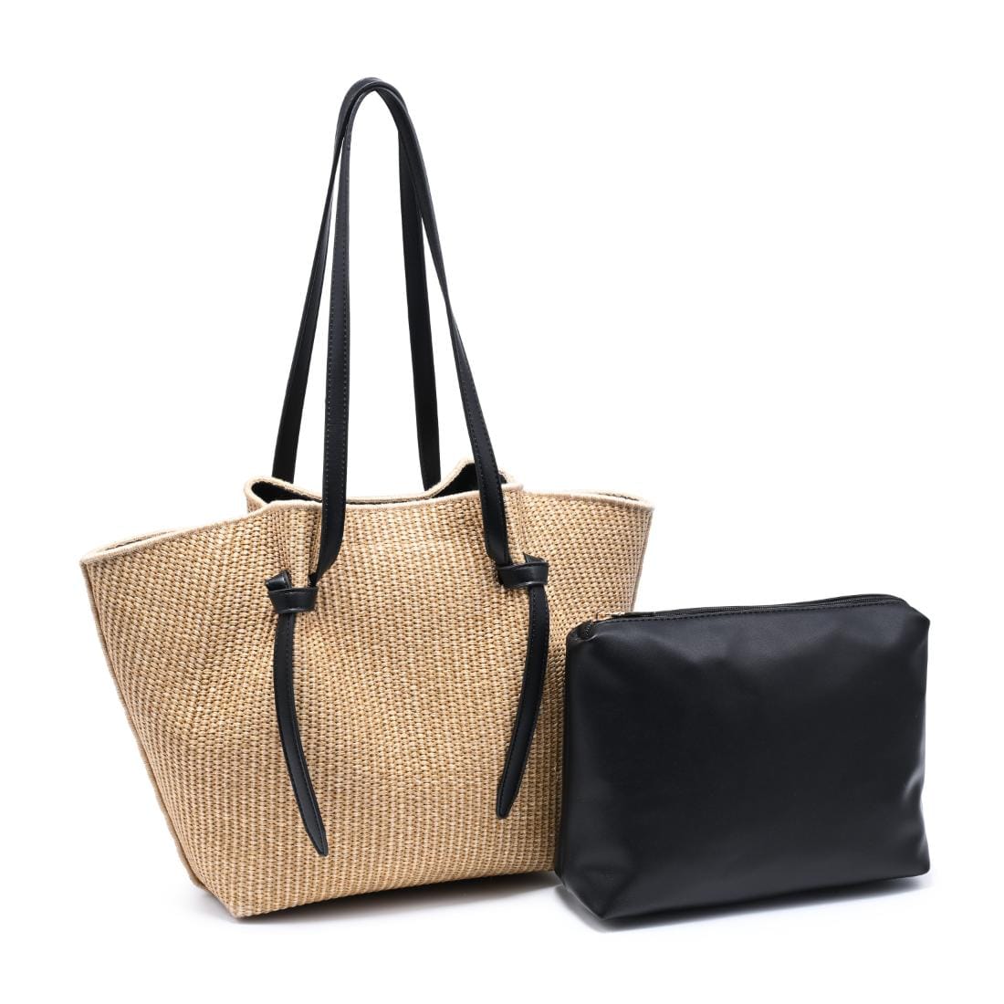 Lorenza 2 in 1 Straw Tote Bag With Pouch