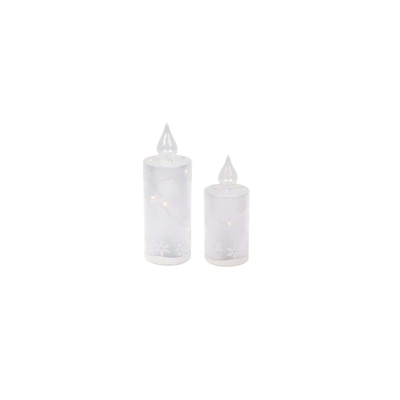 Snowflake Led Décor Glass Candles