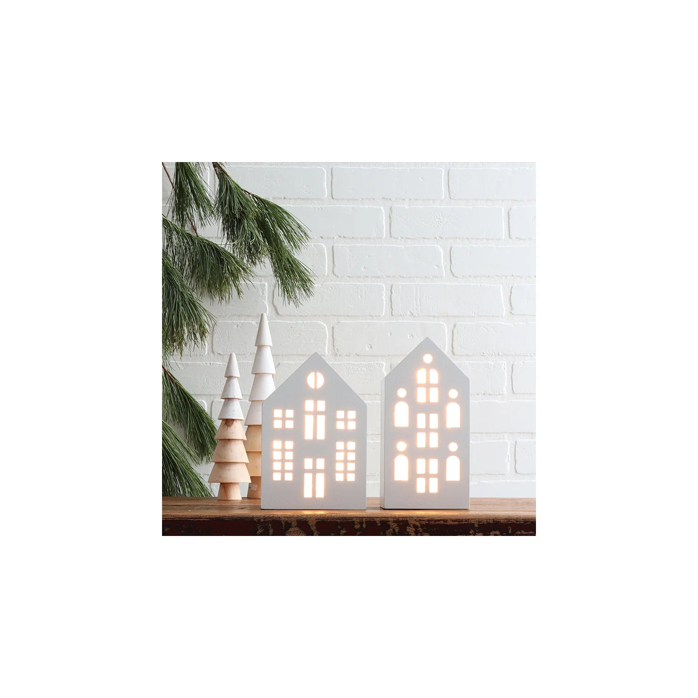 Winter White Led House Tall White