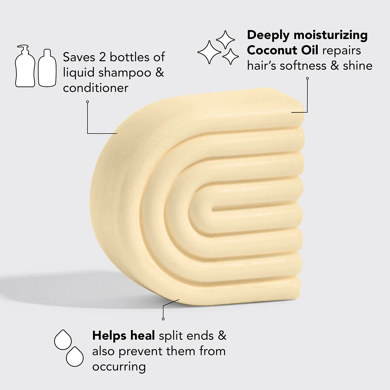 Coconut Oil Conditioner Bar For Dry Damaged Hair