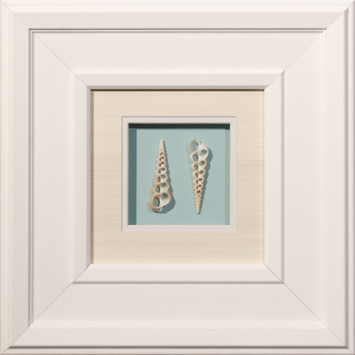 White Beveled Frame Matted with Glass