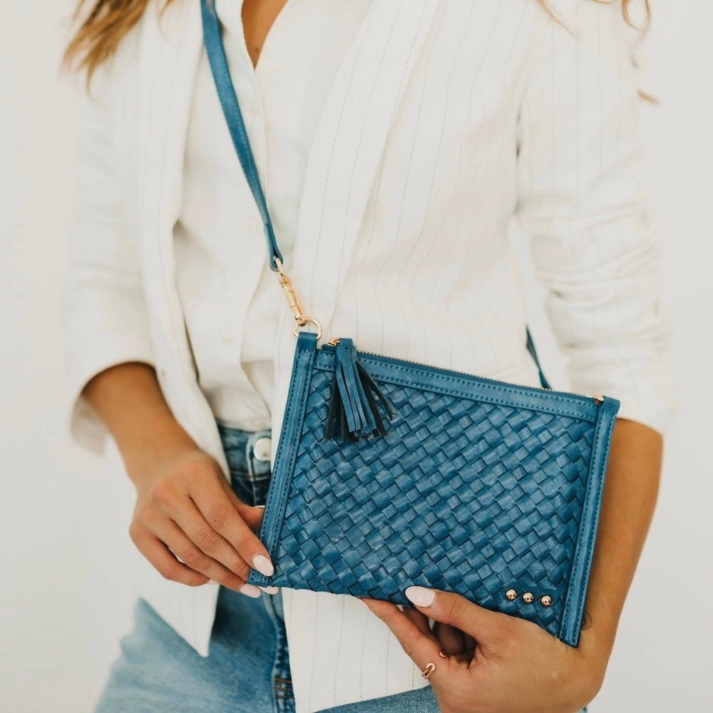 Woven Crossbody and Clutch Bag