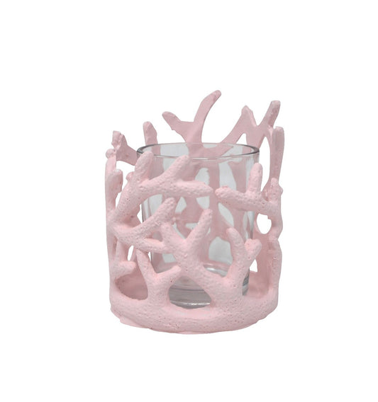 Coral T-Light Holder in Pink