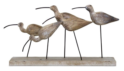 BIRDS 13"L X 7"H WOOD METAL