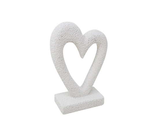White heart-shaped sculpture