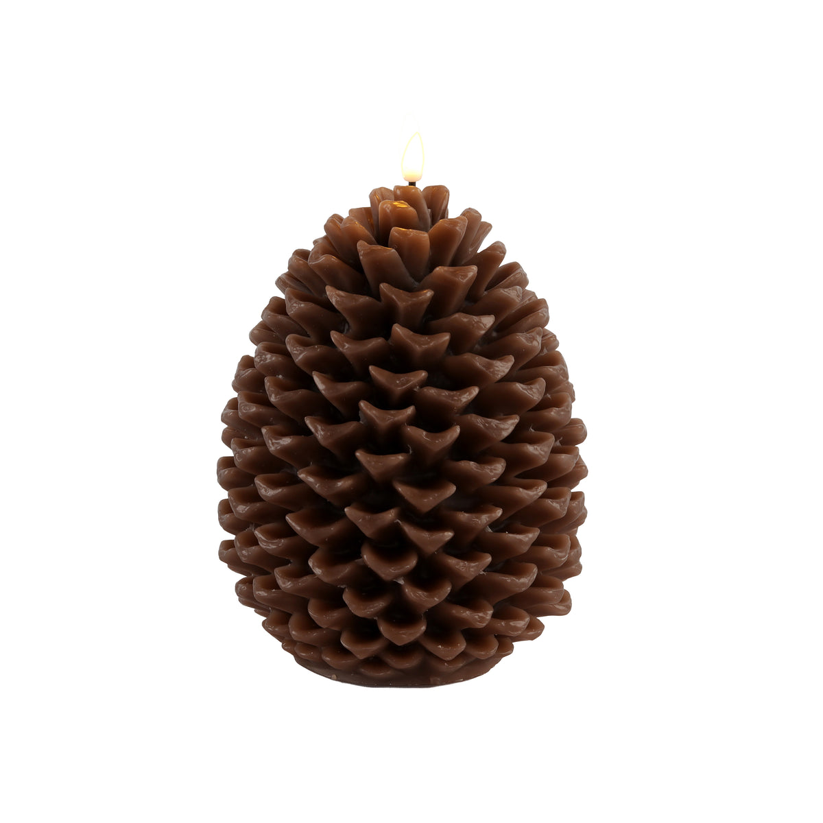 Brown Pinecone LED Candle