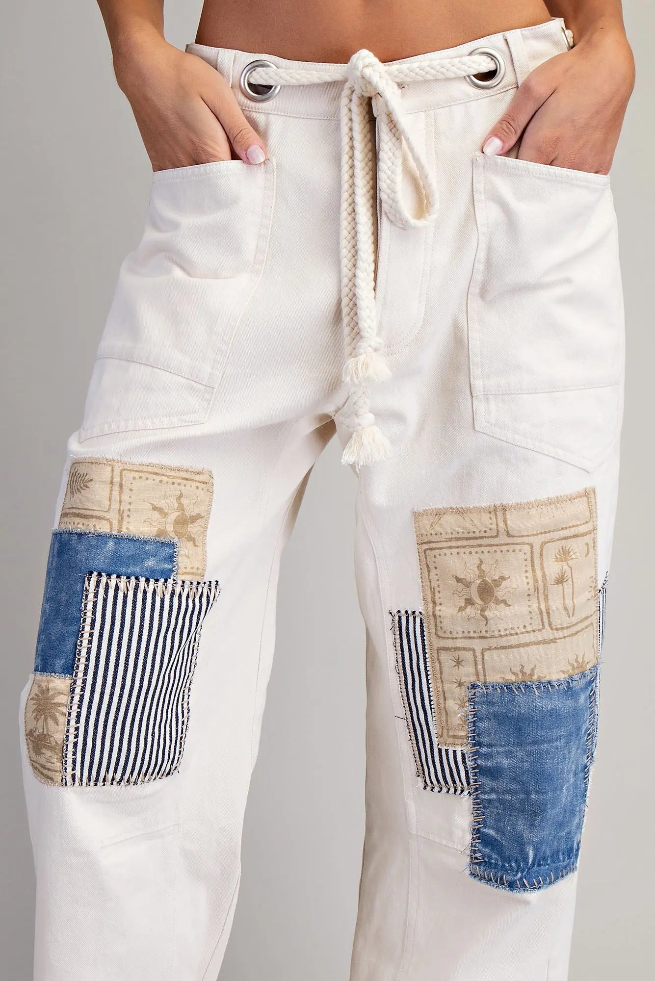 Mineral washed straight leg pants