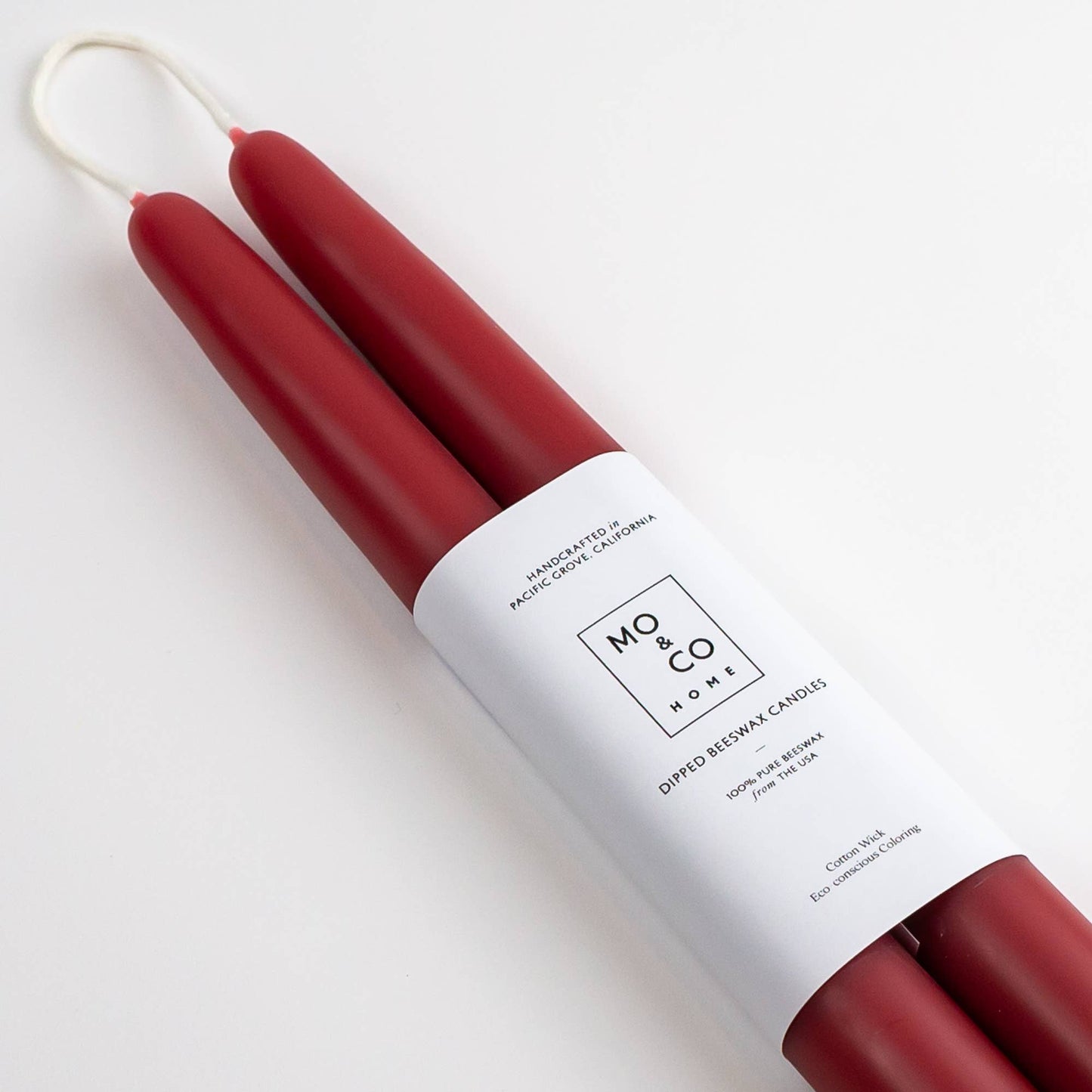 100% Beeswax Dipped Candles | Berry Red