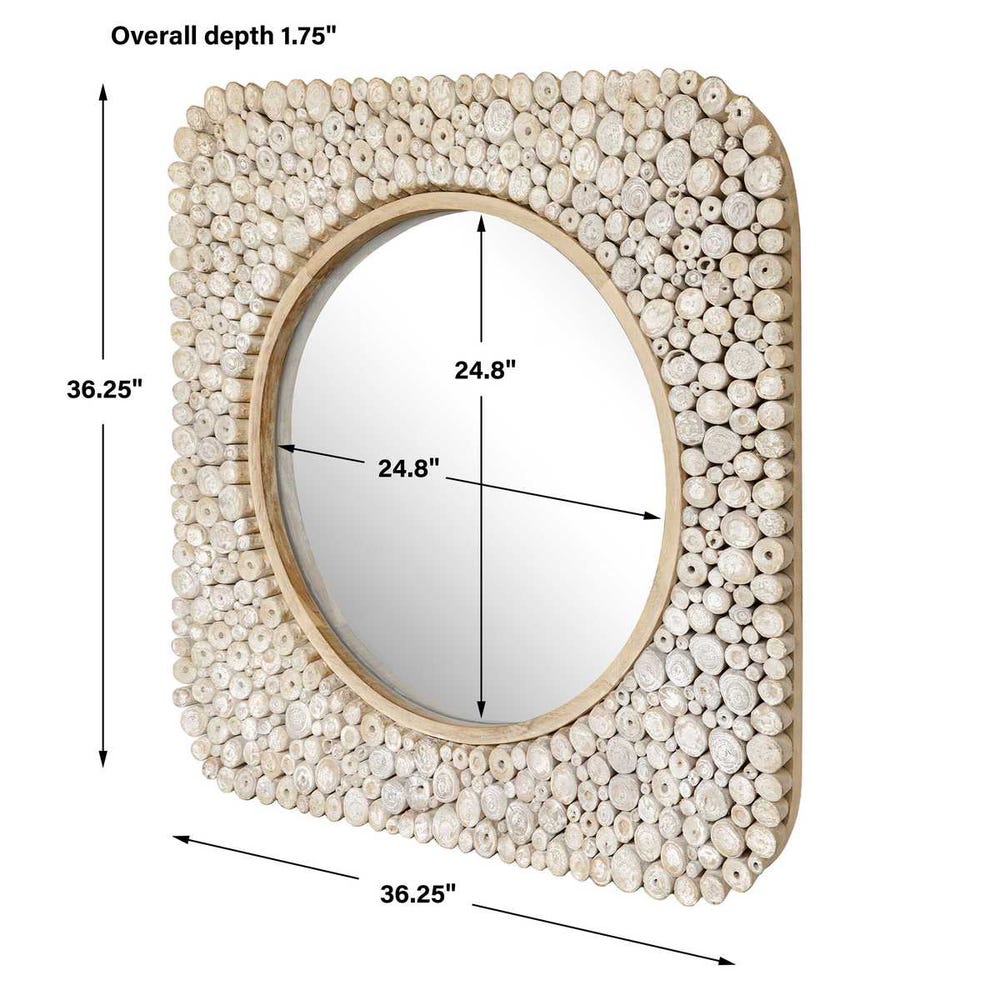 Teak Wood Square Mirror