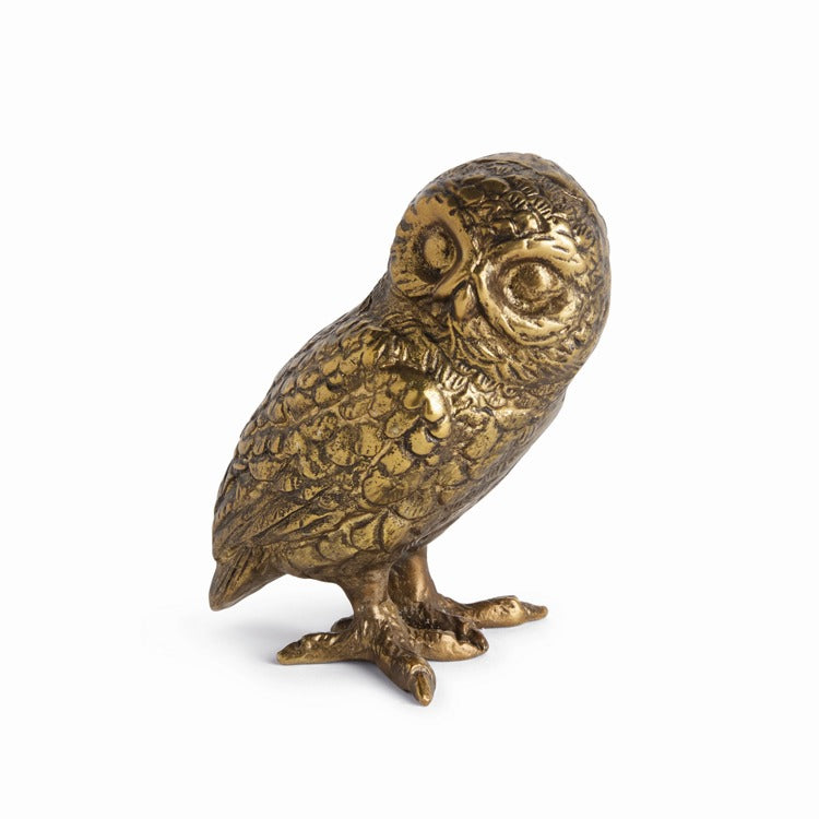 Gold Owl Sculpture