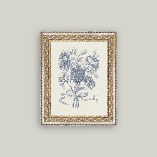 Blue Flower Vintage Art