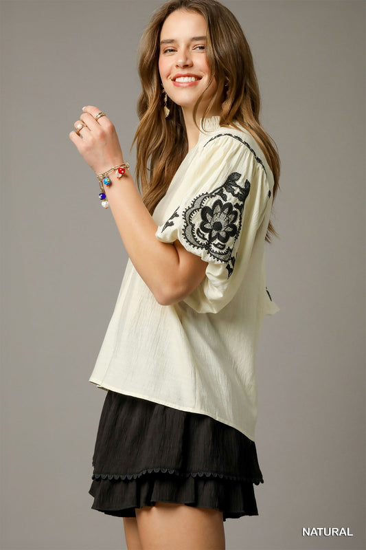 Boho Chic Embroidered Blouse