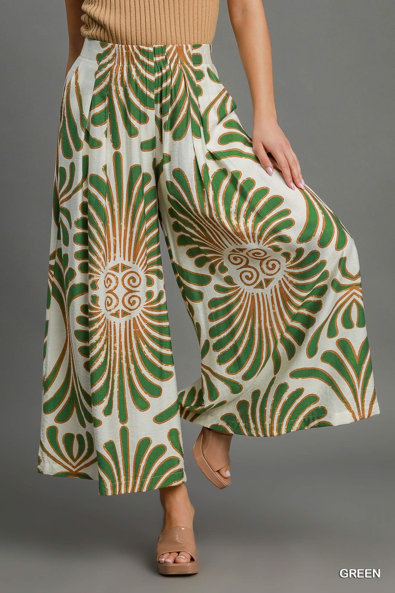 Tropical Swirl Wide Leg Pants