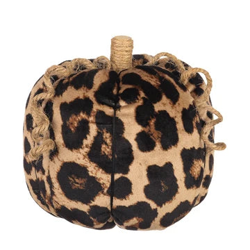 Velour Cheetah Pumpkin with Jute Stem