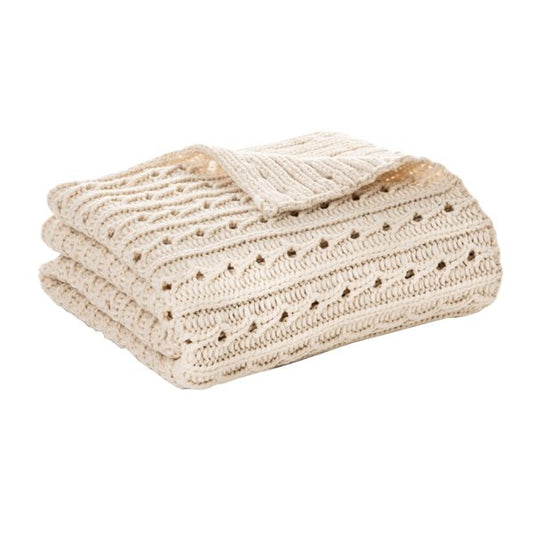 Dalida cream knit throw