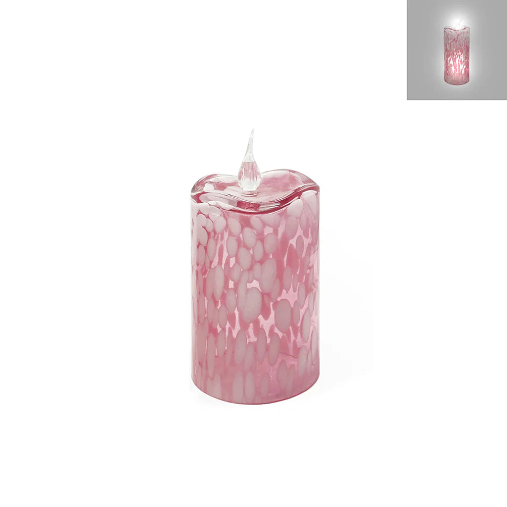 Glass Candle w/LED Flame