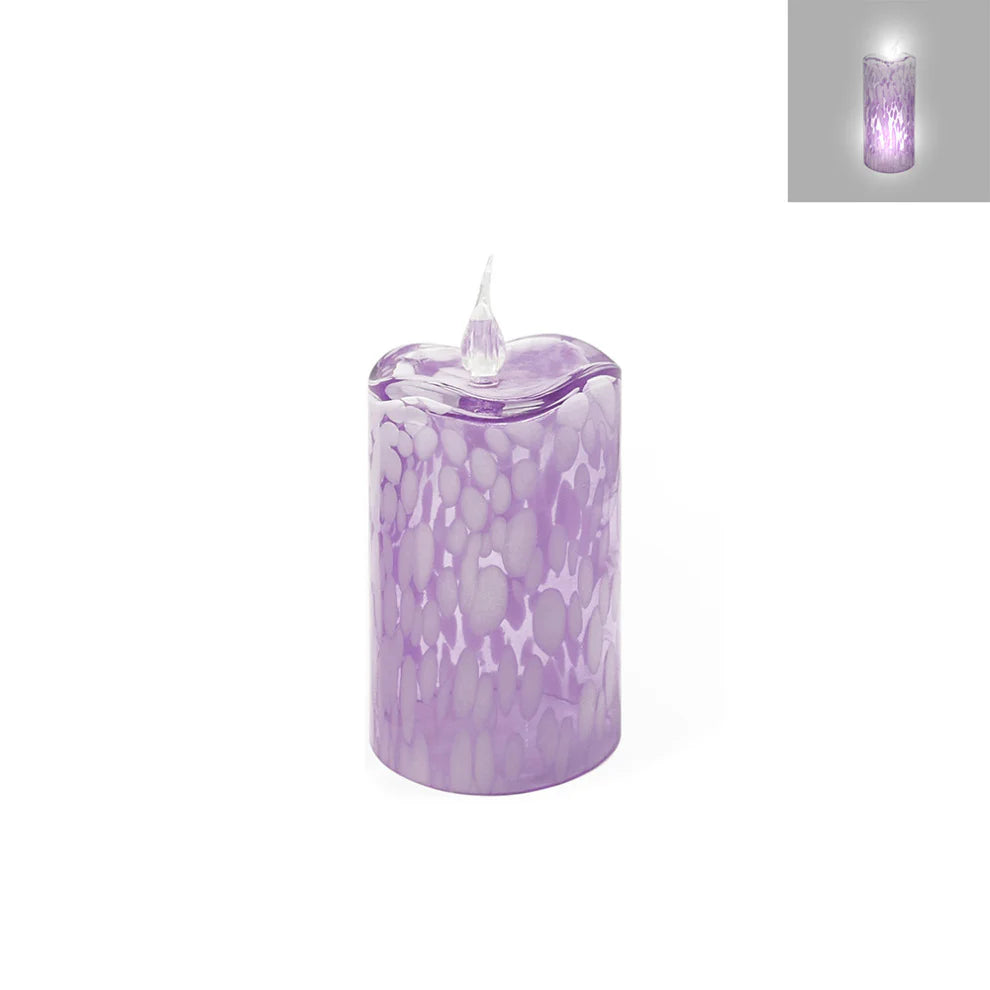 Glass Candle w/LED Flame