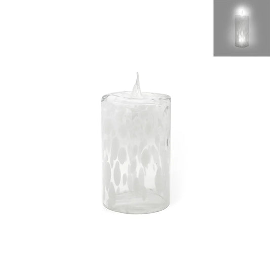 Glass Candle w/LED Flame