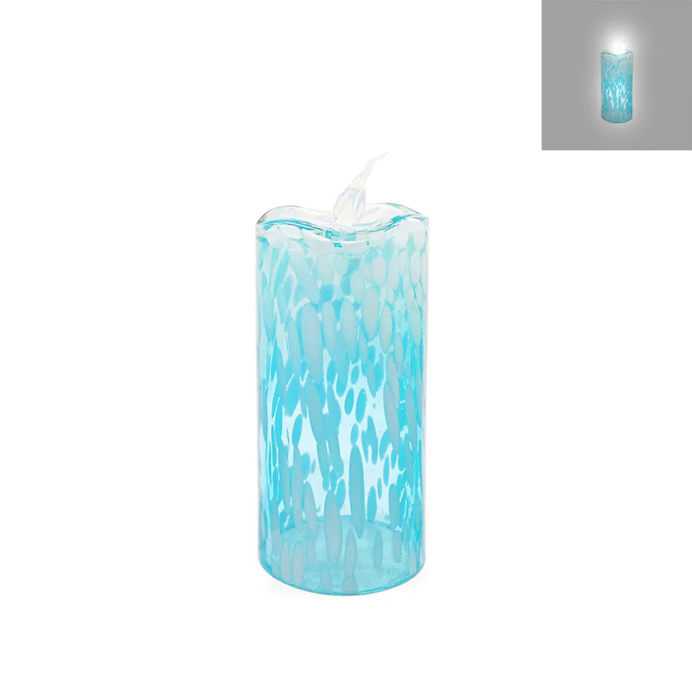 Glass Candle w/LED Flame
