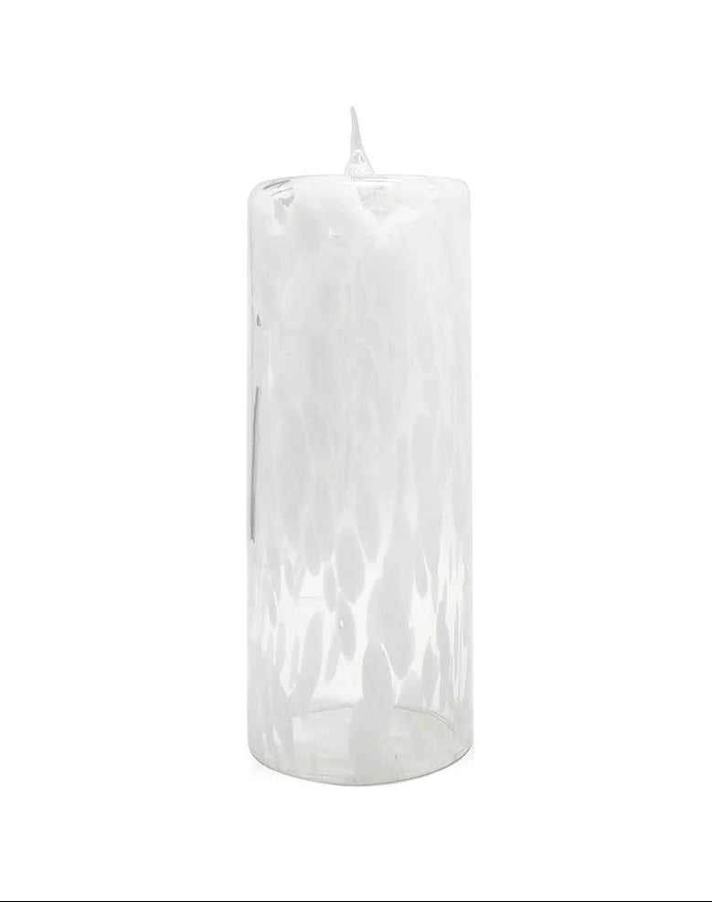 Glass Candle w/LED Flame