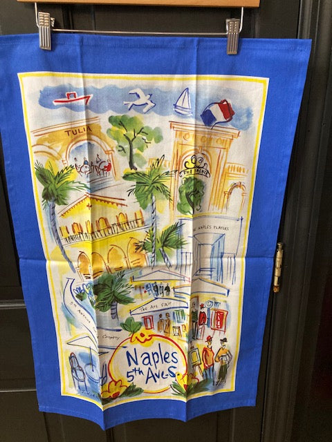 Marco Island Map Tea Towel.