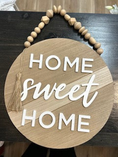 Wooden round sign