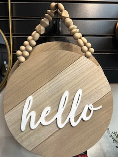 Wooden round sign