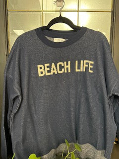 Beach Life Cream Knit Long Sleeve Sweater