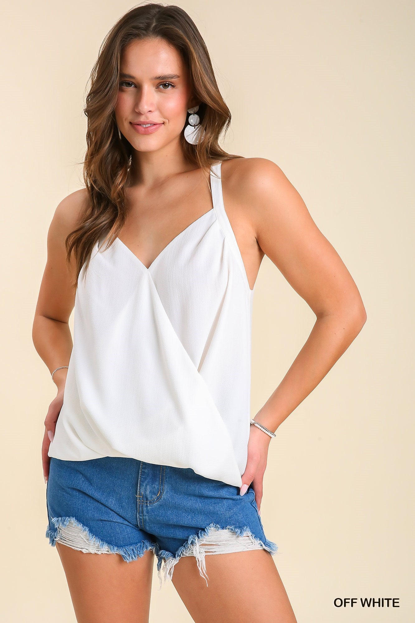 Surplice Sleeveless Wrap Top