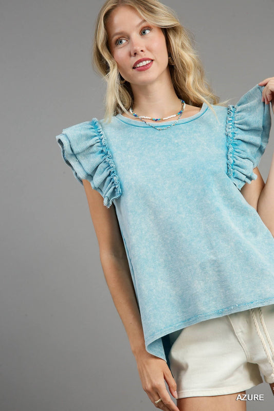 Mineral Wash Round Neck Top