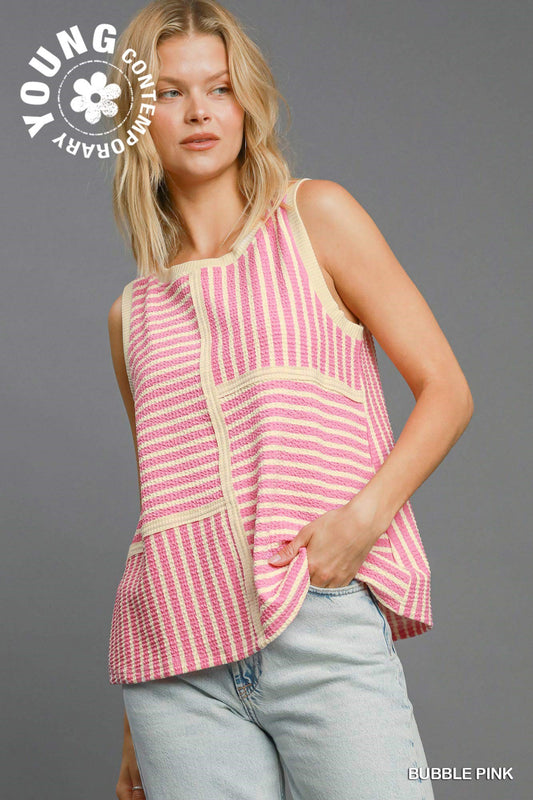 Textured Knit Sleeveless Top