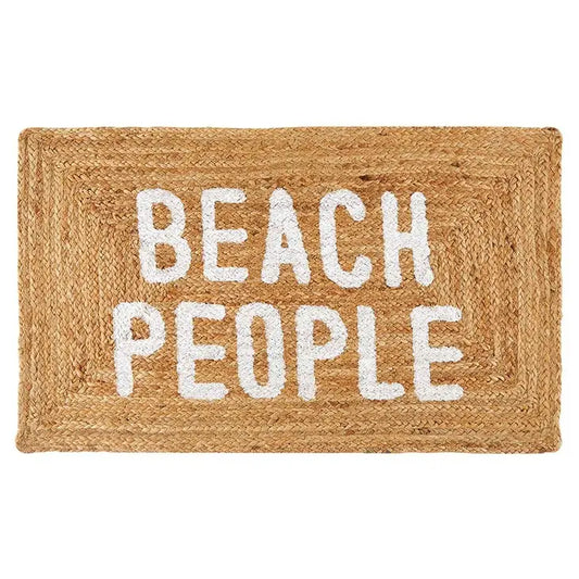 Jute Beach People Door Mat