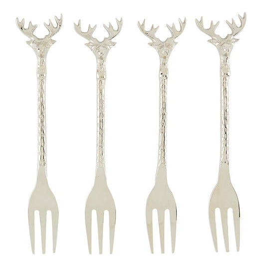 Silver Stag Appetizer Forks set 4