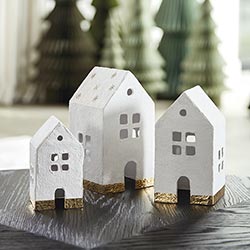 Paper-Mache Nested Houses-Set of 3