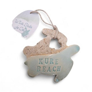 Custom Sandy at Heart Sea Turtle Ceramic Beach Ornament