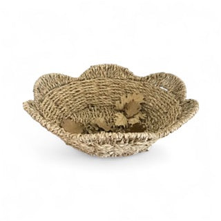 Round Scallop Seagrass Basket