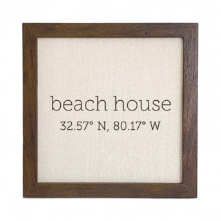 Beach House Coordinates - Framed Sign