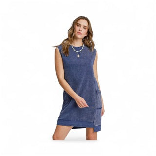 Cropped Mineral Wash Midi Dress