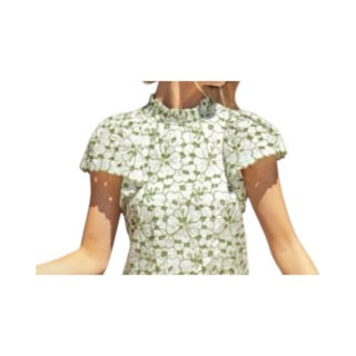 High Neck Embroidered Eyelet Blouse