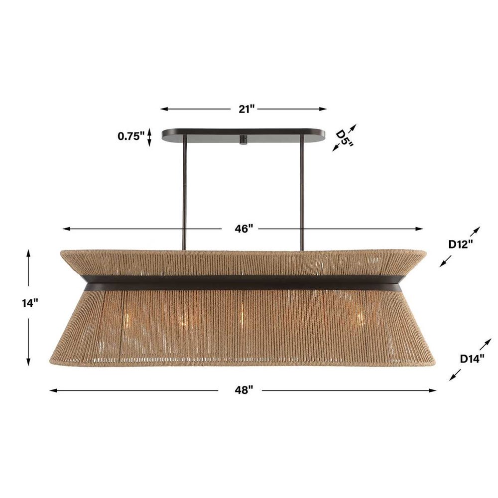 Highly Strung 5 light Linear Pendant Natural