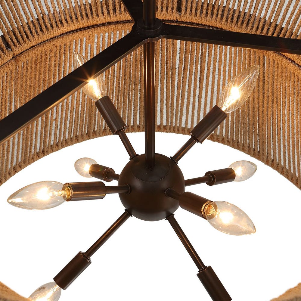 Highly Strung, 8 Lt Round Pendant - Natural