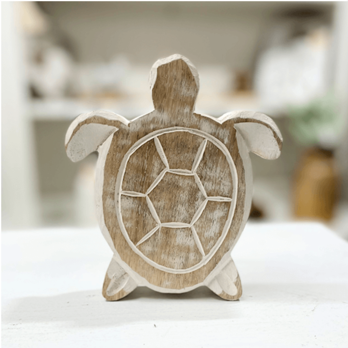 Carved Wood Turtle 5.9"