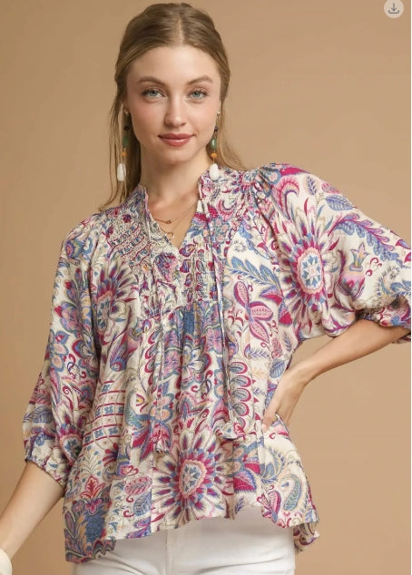 Floral Paisley Boho Top